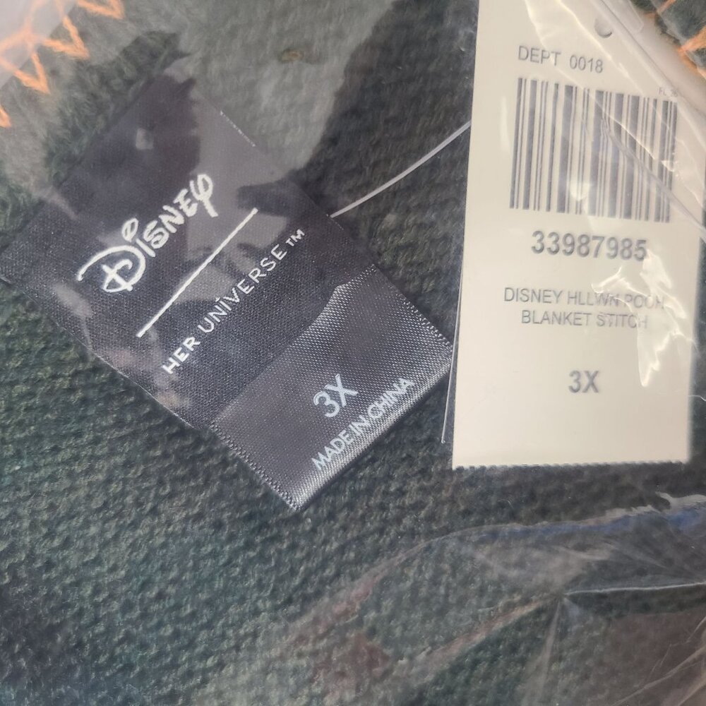 Her Universe Disney Winnie The Pooh Halloween Cardigan Size 3X Green - Picture 3 of 5
